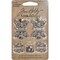 Idea-Ology Metal Hinges W/Brads 4/Pkg-Antique Nickel W/16 Fasteners
